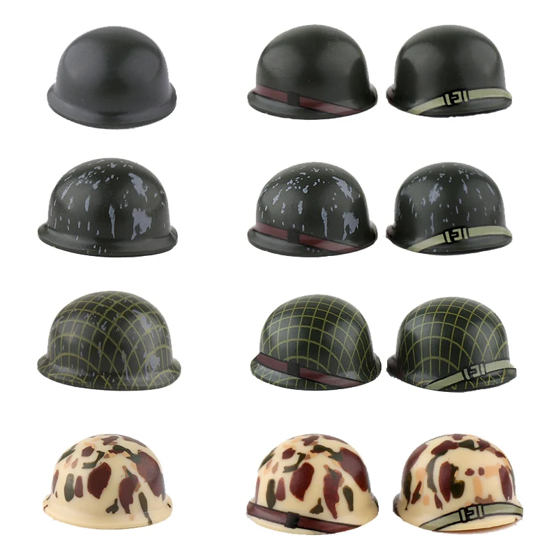 WW2 Military USA Army Soldiers helmet Accessories Building Blocks Camouflage helmet M1Shade net helmet Accessories Bricks Toys
WW2 Military USA Army Soldiers helmet Accessories Building Blocks Camouflage helmet M1Shade net helmet Accessories Bricks Toys