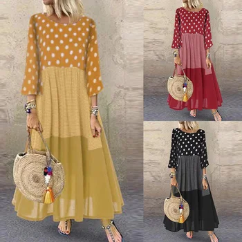 Women Cotton Linen Summer Dress Casual Vintage Patchwork Plus Large Size Autumn Polka Dot Long Dress Vestido Femme Robe Baggy
Women Cotton Linen Summer Dress Casual Vintage Patchwork Plus Large Size Autumn Polka Dot Long Dress Vestido Femme Robe Baggy