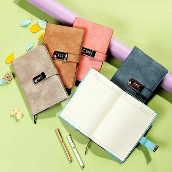 

Lockable A5 Diary Notebook Combination Locking PU Journal Writing Notebook Planner Agenda Personal Notepad