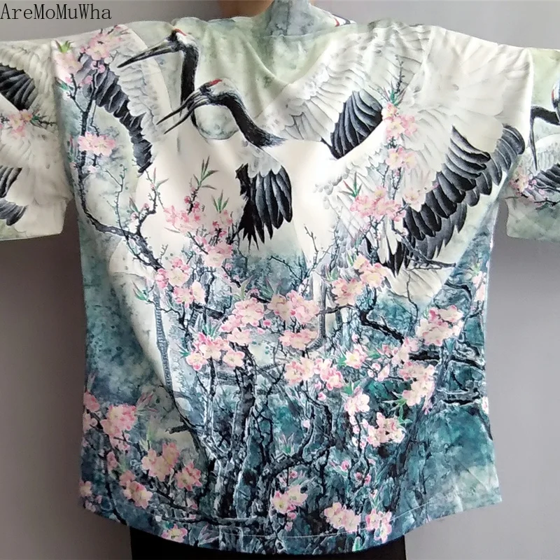 AreMoMuWha 2019 New Spring and Summer Crane Sunscreen Cardigan Shirt Scorpion National Wind Men's Robes Japanese Short Coatqx761
AreMoMuWha 2019 New Spring and Summer Crane Sunscreen Cardigan Shirt Scorpion National Wind Men's Robes Japanese Short Coatqx761