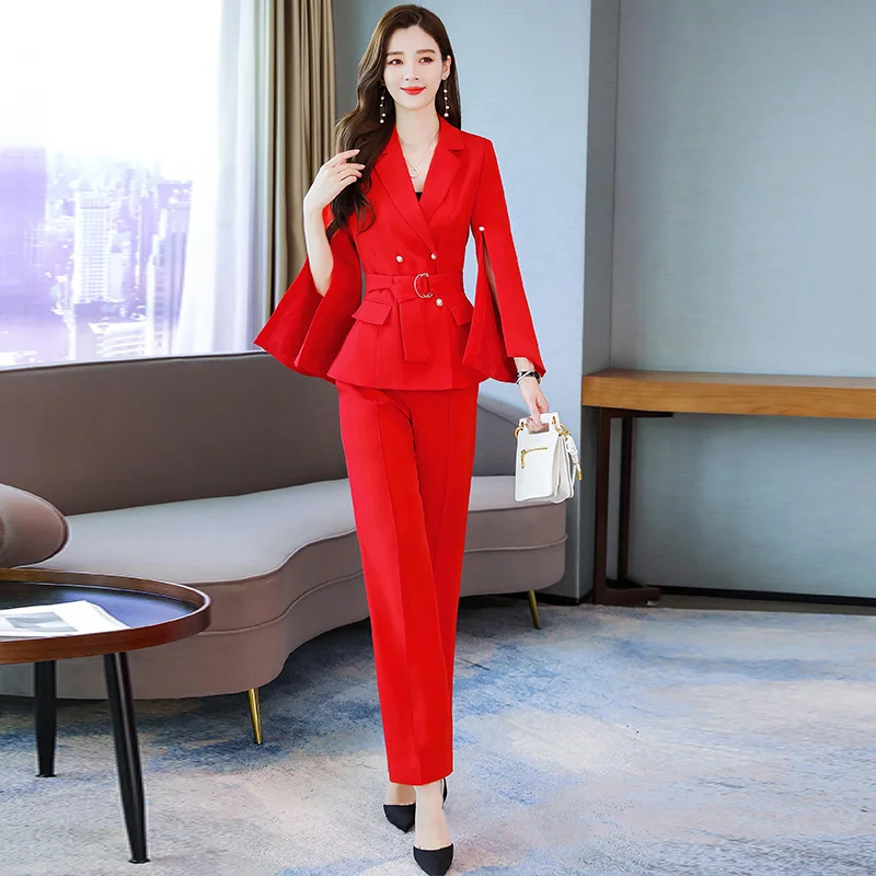 Vintage Female Suit Jacket With Belt Wide Leg Pant Suit Set Harajuku Women Coat 2019 Spring Elegant Outwear Lady Blazer
Vintage Female Suit Jacket With Belt Wide Leg Pant Suit Set Harajuku Women Coat 2019 Spring Elegant Outwear Lady Blazer