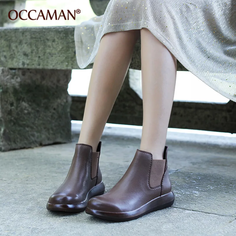 OCCAMAN Free Shipping Female Retro Design Flat Short Boots Autumn New Handmade Leather Chelsea Boots 16203
OCCAMAN Free Shipping Female Retro Design Flat Short Boots Autumn New Handmade Leather Chelsea Boots 16203