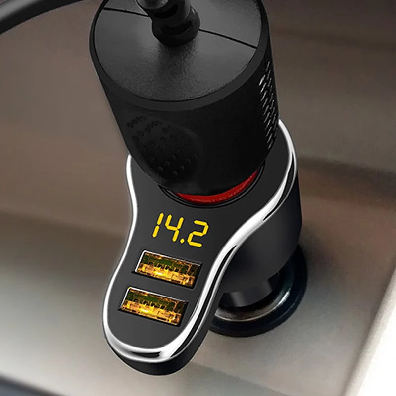 12-24V Car Charger 3.1A Fast Charging Dual USB Cigarette Lighter Charger Car Socket Splitter Real-time Voltage Auto Accessories
12-24V Car Charger 3.1A Fast Charging Dual USB Cigarette Lighter Charger Car Socket Splitter Real-time Voltage Auto Accessories