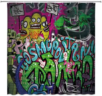 Cartoon Shower Curtains Funny Graffiti on The Street Wall Bathroom Curtain Modern Fashion Decor Fabric Shower Curtain
Cartoon Shower Curtains Funny Graffiti on The Street Wall Bathroom Curtain Modern Fashion Decor Fabric Shower Curtain