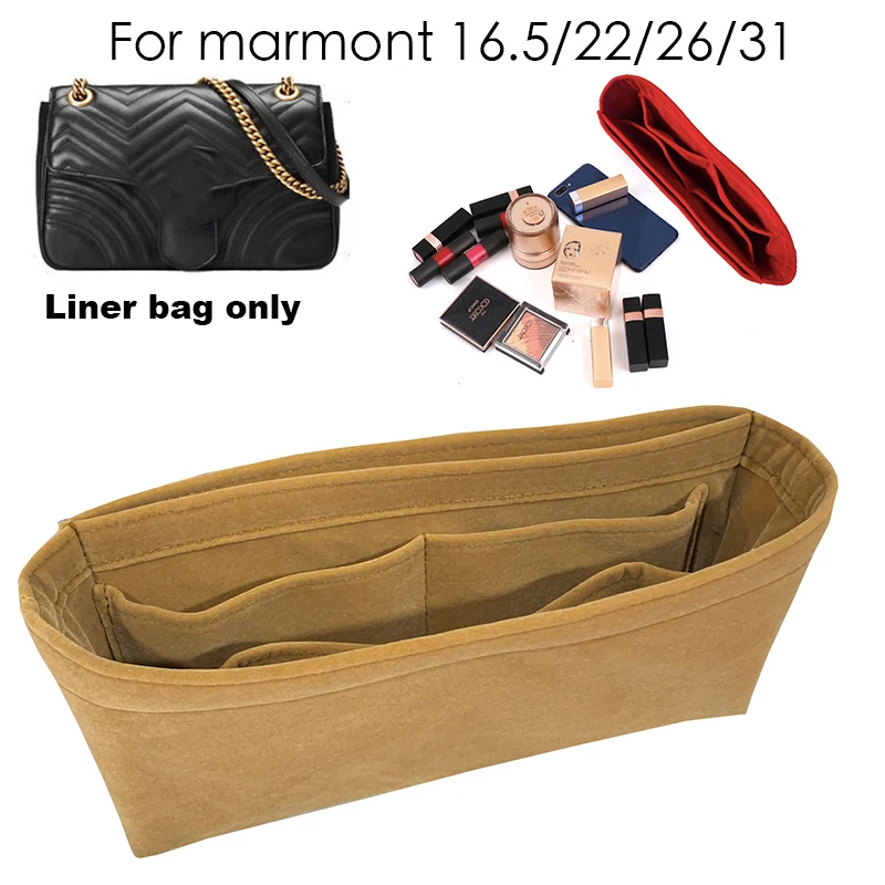 

For double G Marmont Insert Bags Organizer Handbag Travel Inner Purse Premium Velvet Very Soft Feeling Fabric(Handmade/20 Colors