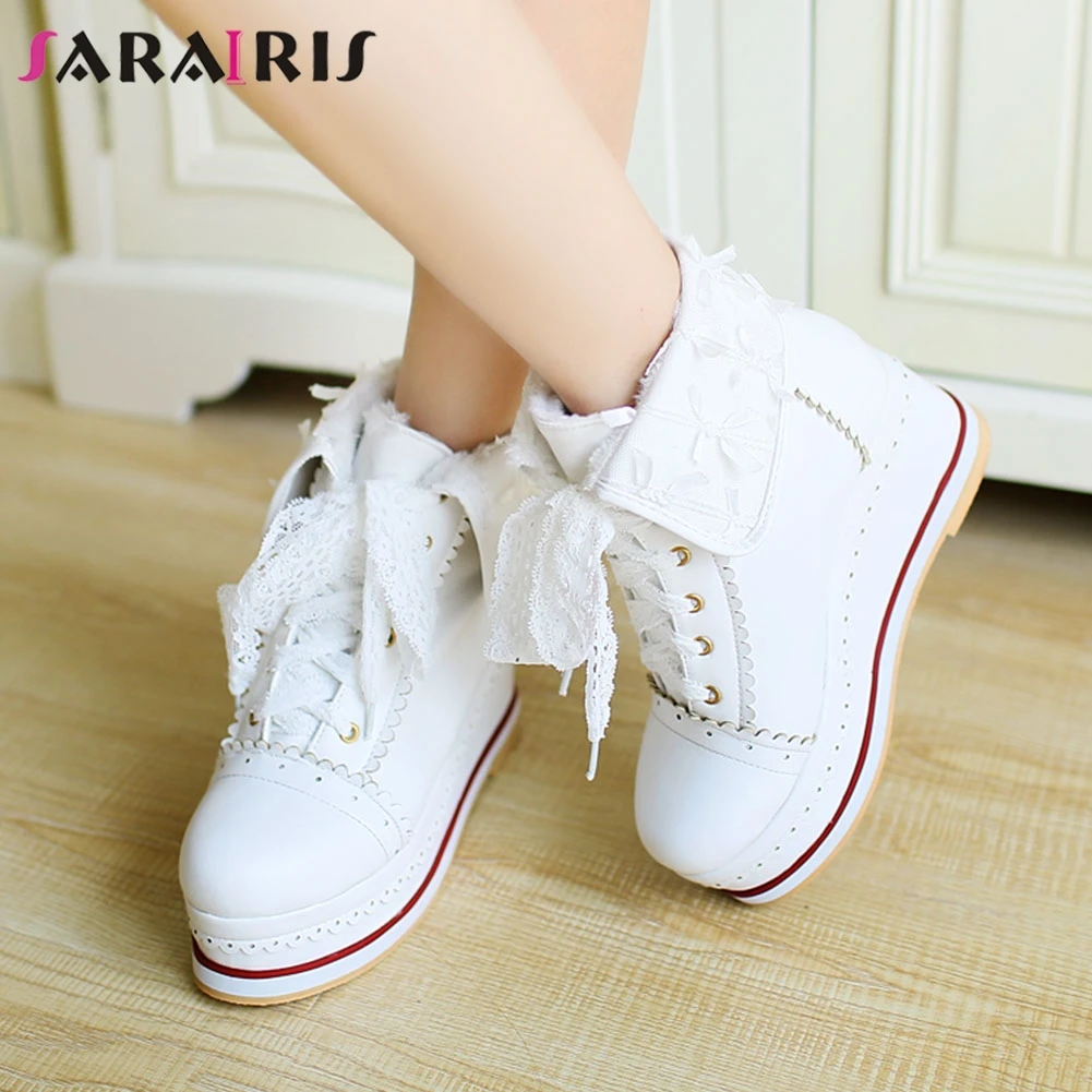 SARAIRIS Sweet Spring Female Waterproof Platform Lace Up Ankle Boots Increasing Height Causal Office Boots Women Shoes Woman
SARAIRIS Sweet Spring Female Waterproof Platform Lace Up Ankle Boots Increasing Height Causal Office Boots Women Shoes Woman