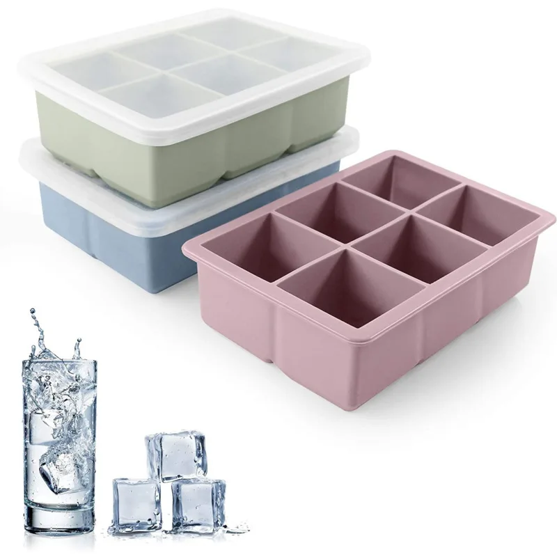 Фото Big Grid Silicone Ice Cube Mold Maker Flexible Tray with Lid Kitchen Gadgets and Accessories  Дом и | Емкости для мороженого (1005002440169239)