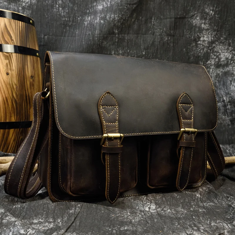 Vintage Genuine Cow Leather Men Shoulder Bags Crazy Horse Leather Laptop Messenger Bag 13" Cowhide Business Briefcase Man Bag
Vintage Genuine Cow Leather Men Shoulder Bags Crazy Horse Leather Laptop Messenger Bag 13" Cowhide Business Briefcase Man Bag