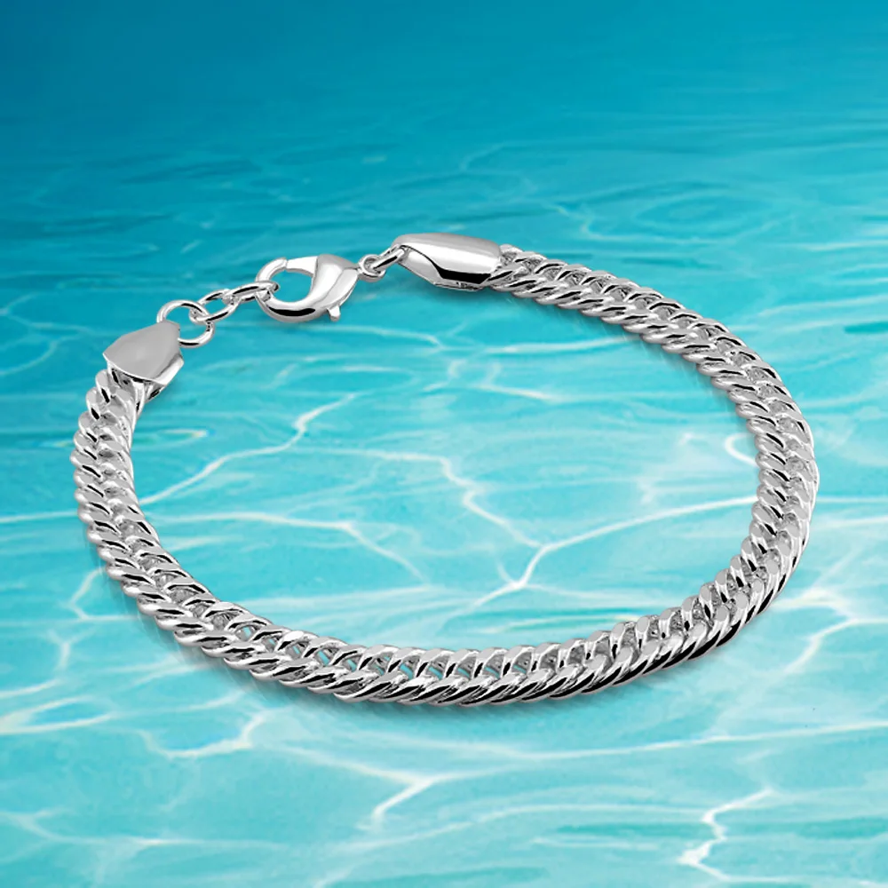 Bracelet for Men Curb Cuban Link Chain 925 Sterling Silver Mens Bracelets Chains Fashion Jewelry for Men Wide 6MM
Bracelet for Men Curb Cuban Link Chain 925 Sterling Silver Mens Bracelets Chains Fashion Jewelry for Men Wide 6MM