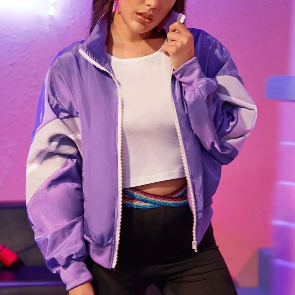 Women's Basic Jacket Womens Harajuku Patchwork Jacket Short Female Bomber Warm Jackets Woman Plus Size S-xl Outwear#J30 
Women's Basic Jacket Womens Harajuku Patchwork Jacket Short Female Bomber Warm Jackets Woman Plus Size S-xl Outwear#J30
