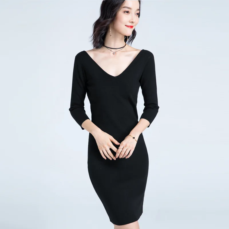 Spring and Autumn Women's New Knitted Dresses/Temperament Slimming Dresses for 2019
Spring and Autumn Women's New Knitted Dresses/Temperament Slimming Dresses for 2019