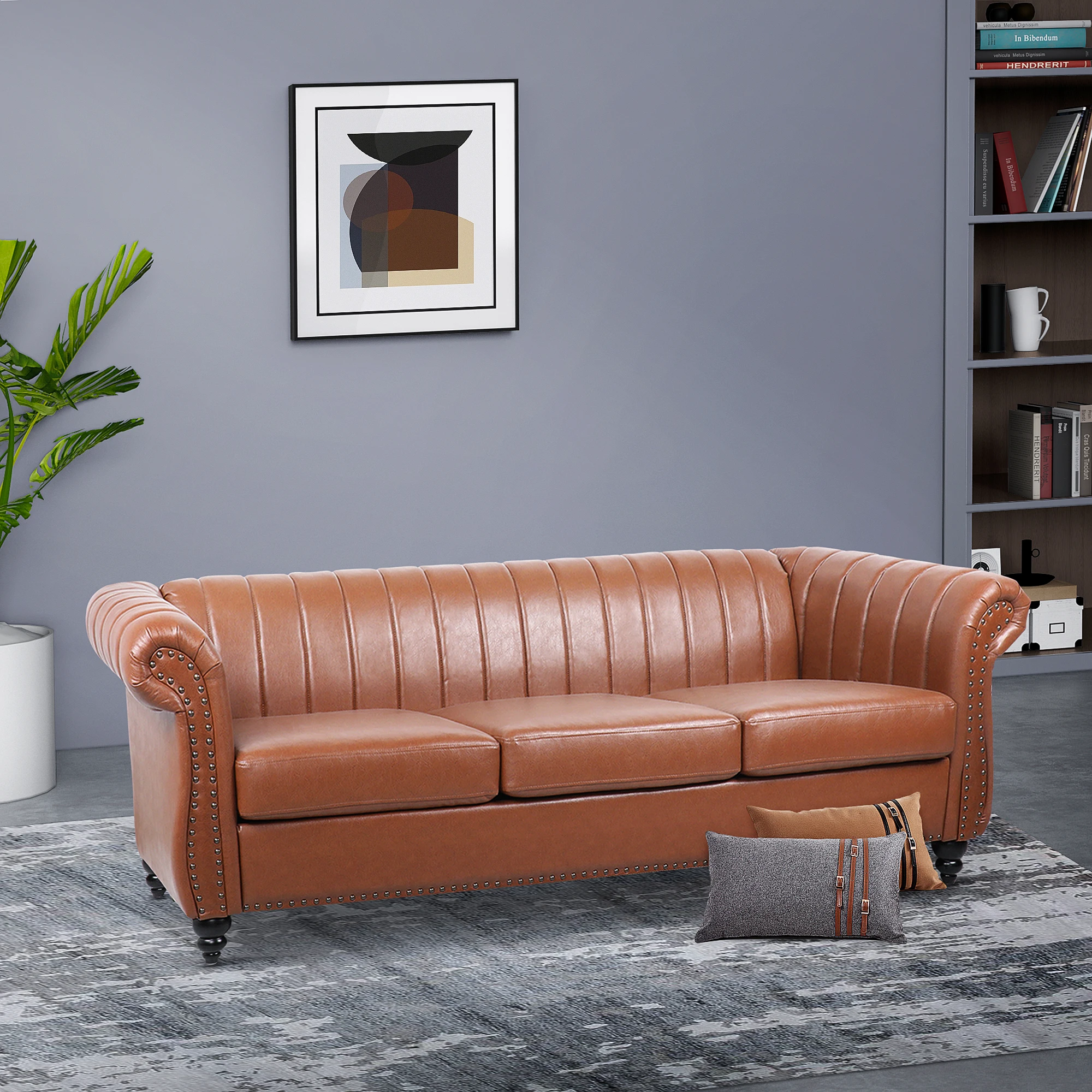 Chesterfield Sofa for Living Room, 3 Seater Sofa Couch Faux Leather Fabric Home Seating Couch Sofa for Home Furniture
Chesterfield Sofa for Living Room, 3 Seater Sofa Couch Faux Leather Fabric Home Seating Couch Sofa for Home Furniture