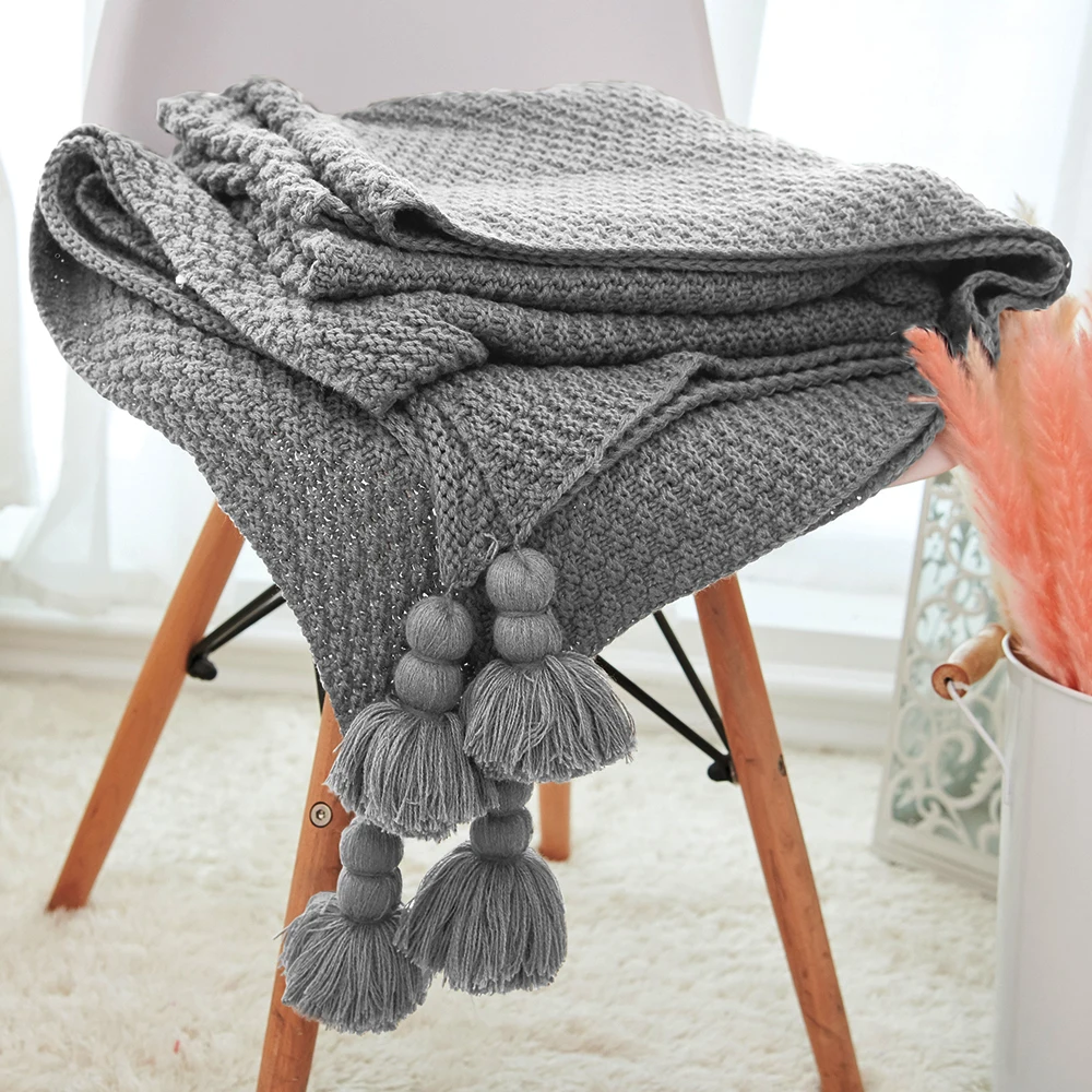 Thread Blanket with Tassel Solid Beige Grey Coffee Throw Blanket for Bed Sofa Home Textile Fashion Cape 130x170cm Knitted Carpet
Thread Blanket with Tassel Solid Beige Grey Coffee Throw Blanket for Bed Sofa Home Textile Fashion Cape 130x170cm Knitted Carpet