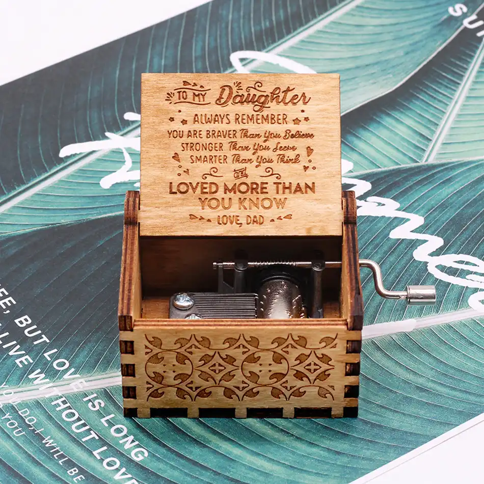 style carved wood game of thrones star wars music box hand crank