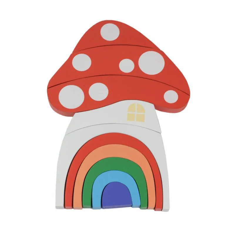 Pure Handmade Wooden Building Block Toys Wooden Rainbow Assembling Mushroom Rainbow Building Block Ornament Kids Gift
Pure Handmade Wooden Building Block Toys Wooden Rainbow Assembling Mushroom Rainbow Building Block Ornament Kids Gift