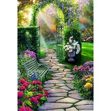 

GATYZTORY Frame Painting By Numbers Canvas Forest path Colouring Landscape Handpainted Artwork Home Wall Decor