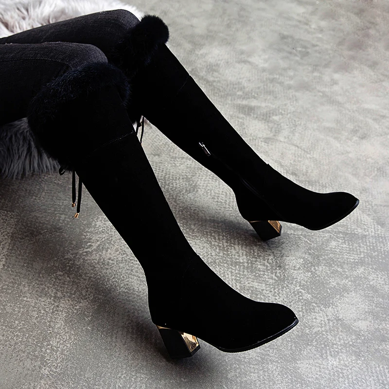 Women's Winter Shoes Knee High Boots Plus Big Size 43 High Quality Suede Brand Women Shoes warm Rabbit hair Women Winter Boots
Women's Winter Shoes Knee High Boots Plus Big Size 43 High Quality Suede Brand Women Shoes warm Rabbit hair Women Winter Boots