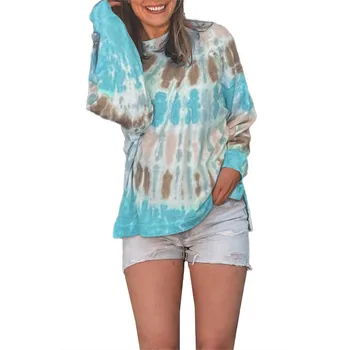 Womens Die Dye Print Soft Pullover Long Sleeve Round Neck Blouse Shirt Split Hem Top Casual Style Summer Autumn Clothes
Womens Die Dye Print Soft Pullover Long Sleeve Round Neck Blouse Shirt Split Hem Top Casual Style Summer Autumn Clothes