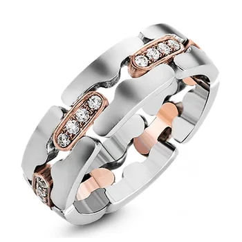 Huitan Newly Design Two Tone Women Ring for Wedding Marriage Ring Daily Wearable Versatile Jewelry High Quality Bright CZ Rings
Huitan Newly Design Two Tone Women Ring for Wedding Marriage Ring Daily Wearable Versatile Jewelry High Quality Bright CZ Rings