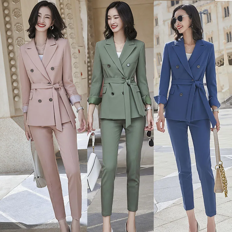 Female Business Suit with Belt Slim fit 2 pieces Set Blazer and Ankle Pant
Female Business Suit with Belt Slim fit 2 pieces Set Blazer and Ankle Pant