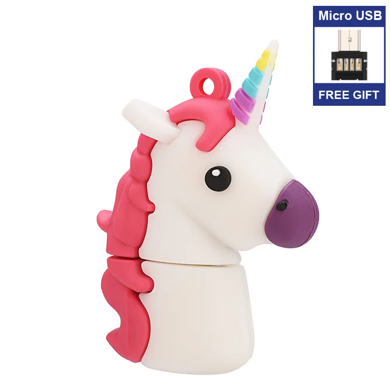 Free Micro USB adapter colors cartoon Unicorn horse usb flash drive disk cute memory stick Pen drive personalized gift pendrive
Free Micro USB adapter colors cartoon Unicorn horse usb flash drive disk cute memory stick Pen drive personalized gift pendrive