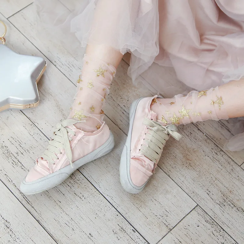 Socks New Summer Fashion Multi Color Glitter Thin Mesh Tulle Socks Transparent Ultra Thin Fishnet Star Hosiery Socks Women Sock
Socks New Summer Fashion Multi Color Glitter Thin Mesh Tulle Socks Transparent Ultra Thin Fishnet Star Hosiery Socks Women Sock