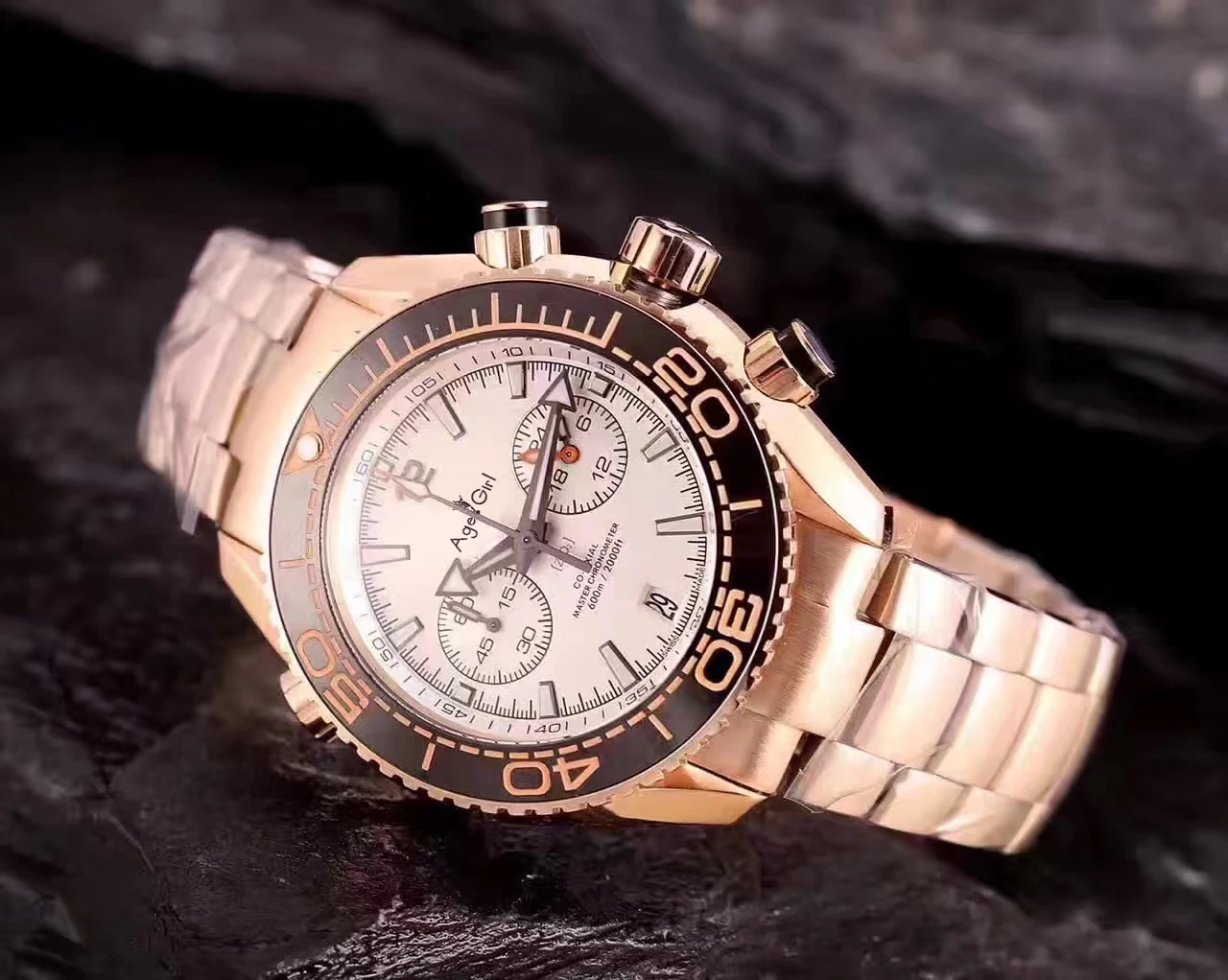 Luxury Brand New 007 Men Watch Ceramic Rose Gold Stainless Steel Black White Chronograph Sapphire Stopwatch Limited Sport AAA+
Luxury Brand New 007 Men Watch Ceramic Rose Gold Stainless Steel Black White Chronograph Sapphire Stopwatch Limited Sport AAA+