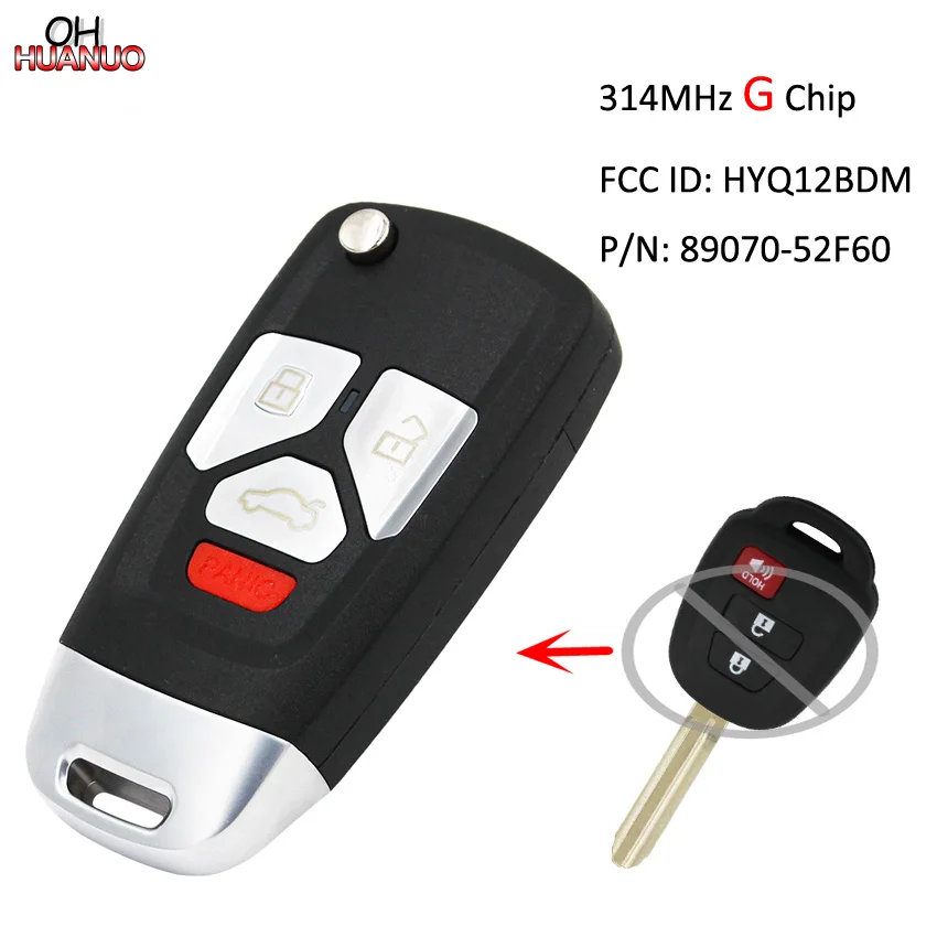 Upgraded Remote Key Fob 2+1 Button 314MHz With G Chip for Toyota Prius 2013-2016 FCC ID: HYQ12BDM
Upgraded Remote Key Fob 2+1 Button 314MHz With G Chip for Toyota Prius 2013-2016 FCC ID: HYQ12BDM