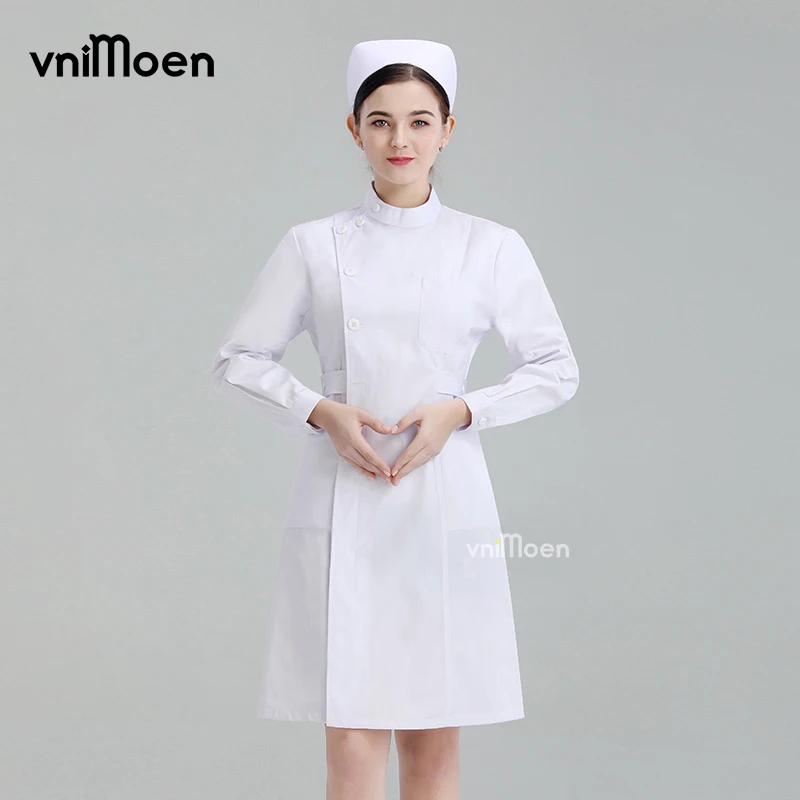 Медицинская униформа халат белая женская куртка для кормления длинная одежда