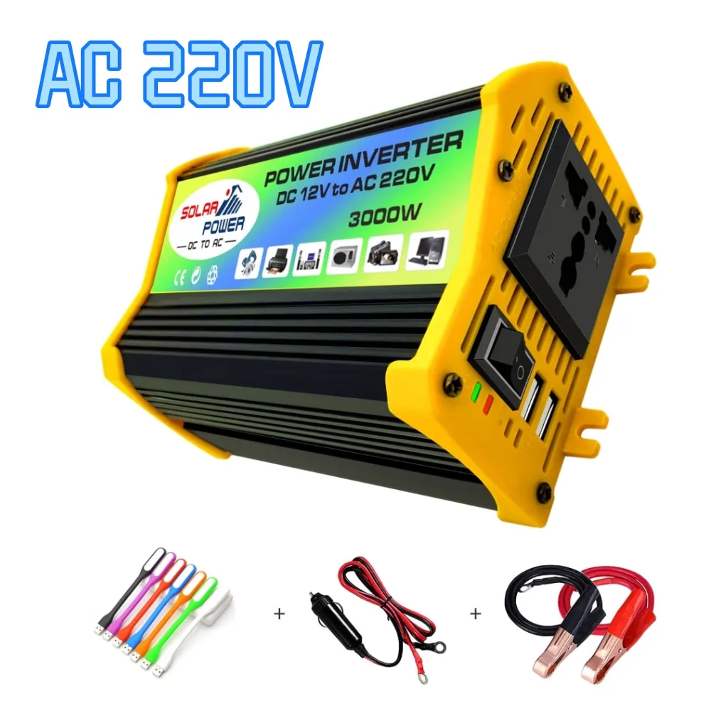 Power Converter Car Inverter 3000W DC12V TO AC220V for Home Emergency Fan Charging | Автомобили и мотоциклы