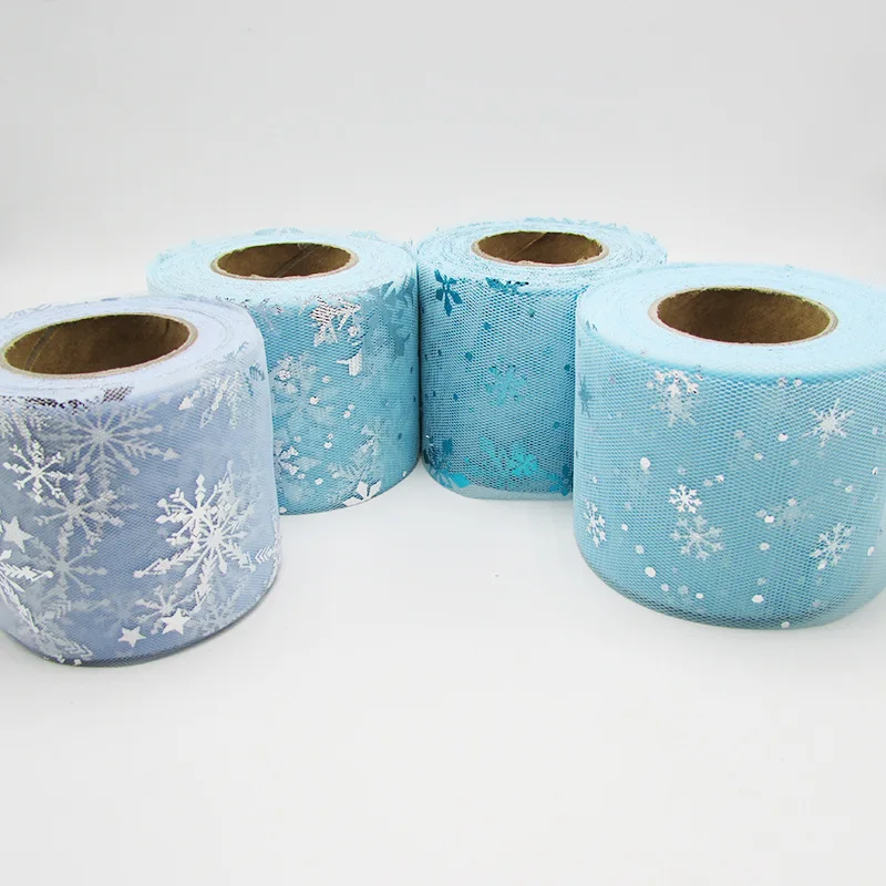50 лет/лот 25 лет/рулон 6 см снежинки Марля тюль сетка лента для DIY шитье волос лук