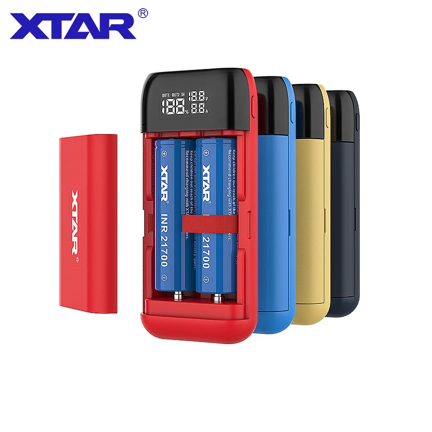 

XTAR Power Bank LCD USB Charger QC3.0 Type-C INPUT PB2S For 18700 20700 21700 18650 Battery / ONLY PB2 Battery Charger FOR 18650