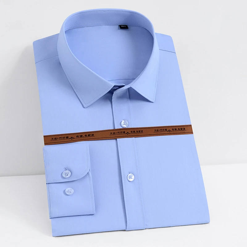 Bamboo Fiber Solid Mens Dress Shirts Long Sleeve Spandex Soft Business Men Smart Casual Shirt Regular Fit without front Pocket
Bamboo Fiber Solid Mens Dress Shirts Long Sleeve Spandex Soft Business Men Smart Casual Shirt Regular Fit without front Pocket