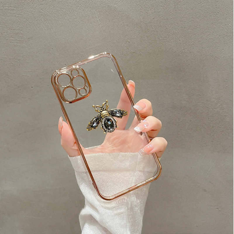 Luxury diamonds bee electroped  case For iphone