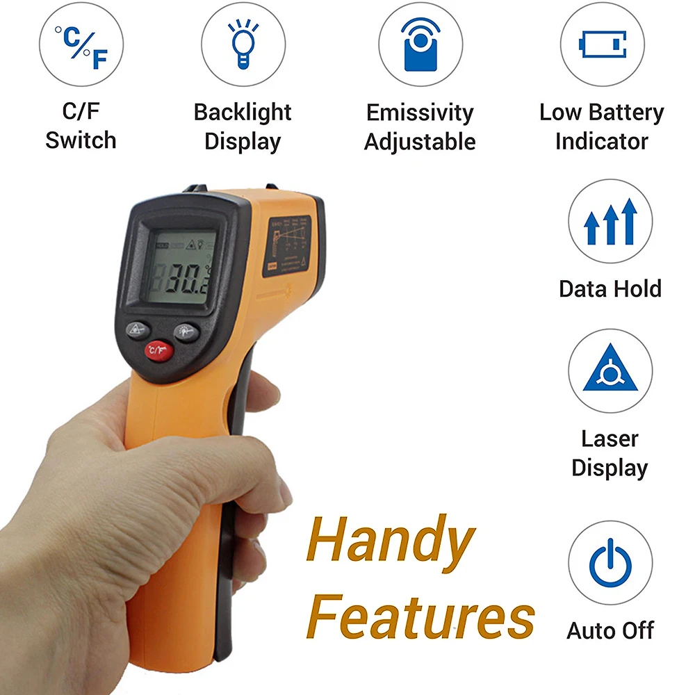 Infrared Thermometer GM320 Not a Thermometer for Industry Object Celsius and Fahrenheit Switchable Auto Power Off
Infrared Thermometer GM320 Not a Thermometer for Industry Object Celsius and Fahrenheit Switchable Auto Power Off