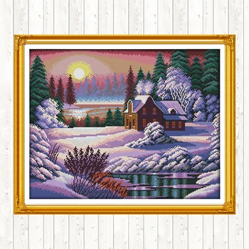 Dusk Snow-covered Landscape Embroidery Kit 14ct 11ct Count Canvas Needlework Embroidery Patterns Cross Stitch Package DIY Crafts
Dusk Snow-covered Landscape Embroidery Kit 14ct 11ct Count Canvas Needlework Embroidery Patterns Cross Stitch Package DIY Crafts