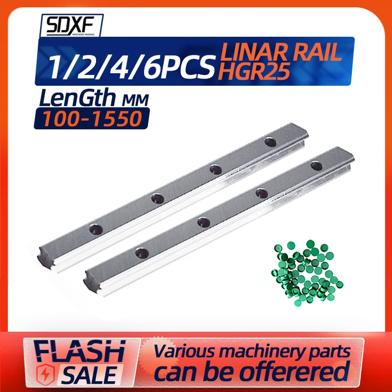 

1/2/4/6pcs linear guide rail HGR25 100 200 250 300 400 500 600 700 800 900 1000 1050 1100 1200 1300 1500 1550mm cnc parts