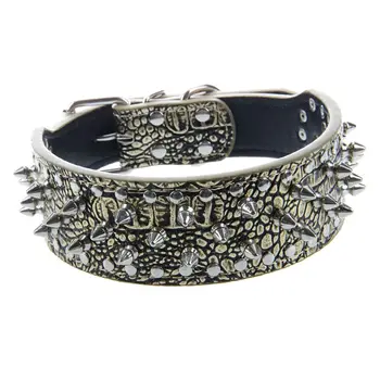 PU Leather Spiked Studded Dog Collar 2" Wide 31 Spikes 52 Studs-Golden Brown M
PU Leather Spiked Studded Dog Collar 2" Wide 31 Spikes 52 Studs-Golden Brown M