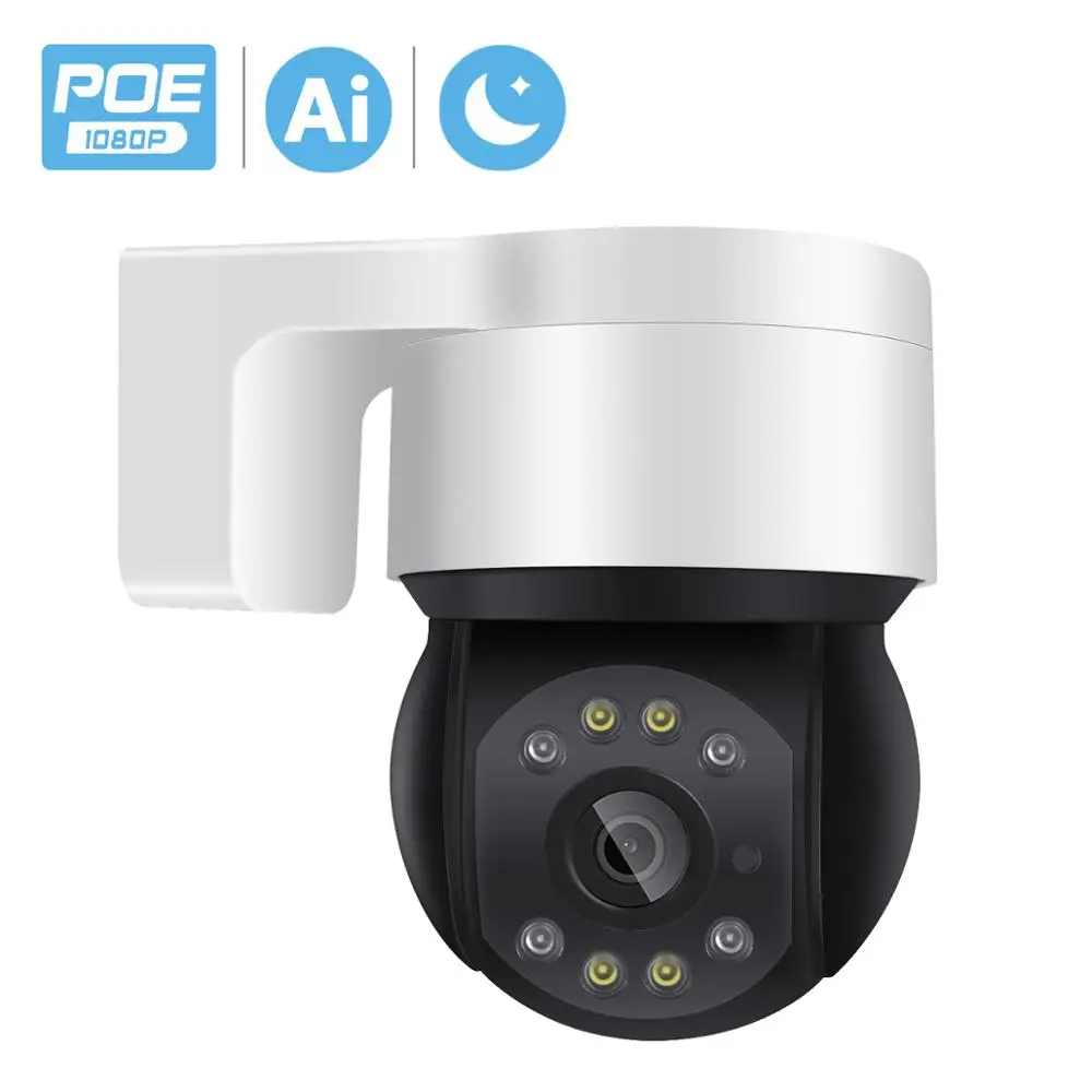 1080P 48V POE Mini PTZ IP Camera Outdoor SD Card Ai Human Detection 2MP Dome Camera IP Audio IR White LED CCTV Security Camera
1080P 48V POE Mini PTZ IP Camera Outdoor SD Card Ai Human Detection 2MP Dome Camera IP Audio IR White LED CCTV Security Camera
