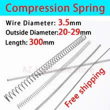 Compressed Spring Pressure Spring Wire Diameter 3.5mm, Outer Diameter 20mm-29mm, Length 300mm Release Spring Return Spring 1 Pcs
Compressed Spring Pressure Spring Wire Diameter 3.5mm, Outer Diameter 20mm-29mm, Length 300mm Release Spring Return Spring 1 Pcs