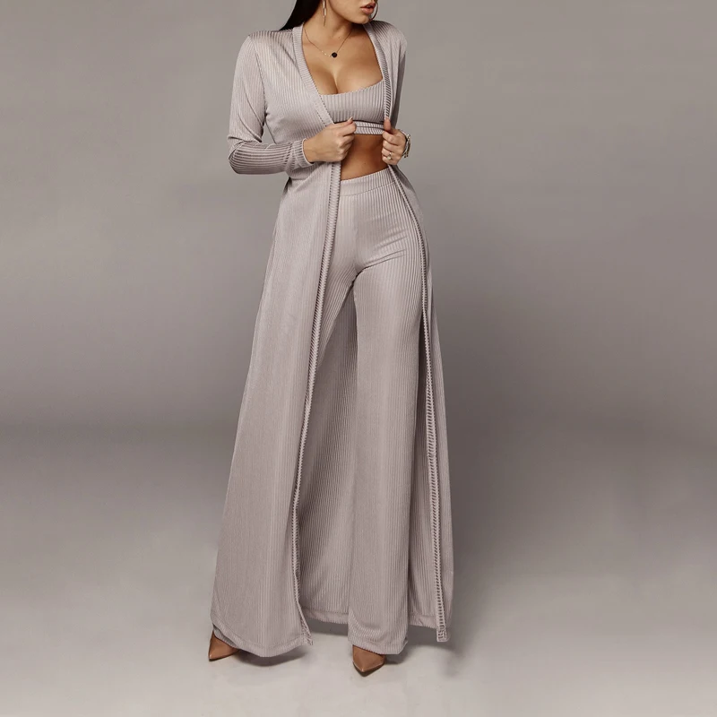 2021 femmes Mode Décontracté Ensemble de Trois Pièces Décontracté Costumes Ensemble Femelle Sprinbg Vêtements Côtelé Haut Court Et pantalon & manteau Ensemble 2021 femmes Mode Décontracté Ensemble de Trois Pièces Décontracté Costumes Ensemble Femelle Sprinbg Vêtements Côtelé Haut Court Et pantalon & manteau Ensemble