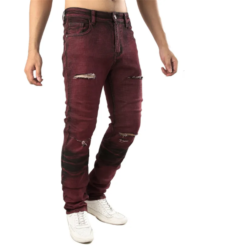 Men Plus Size Men's Jeans Fashion Brown Red Distressed Jeans Slim Stretch Hip Hop Ripped Jeans Men Streetwear Pants 42
Men Plus Size Men's Jeans Fashion Brown Red Distressed Jeans Slim Stretch Hip Hop Ripped Jeans Men Streetwear Pants 42