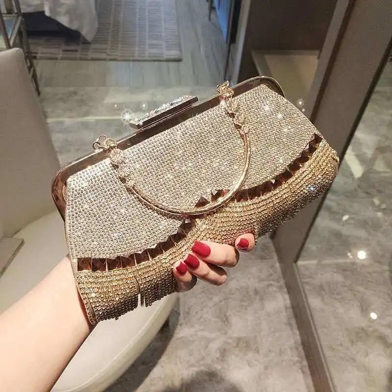 Women's Retro Beaded Clutch Bag Rhinestone Tassel Handbag Banquet Evening Bag Wedding Party Diamond Lock Bag Chain Shoulder Bag
Women's Retro Beaded Clutch Bag Rhinestone Tassel Handbag Banquet Evening Bag Wedding Party Diamond Lock Bag Chain Shoulder Bag