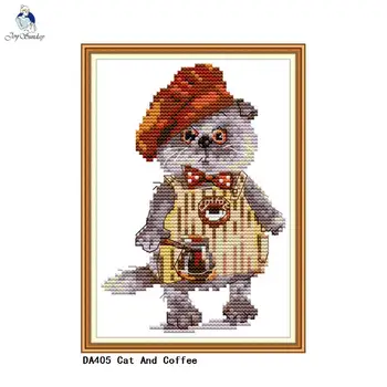 Cat And Coffee Painting Pattern Counted Printed on Canvas DMC 11CT 14CT Chinese Cross Stitch kit Needlework Embroidery Set
Cat And Coffee Painting Pattern Counted Printed on Canvas DMC 11CT 14CT Chinese Cross Stitch kit Needlework Embroidery Set