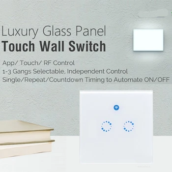 White T1 1/2/3 button WiFi & RF 86 Type UK Smart Wall Touch Light Switch UK Plug
White T1 1/2/3 button WiFi & RF 86 Type UK Smart Wall Touch Light Switch UK Plug