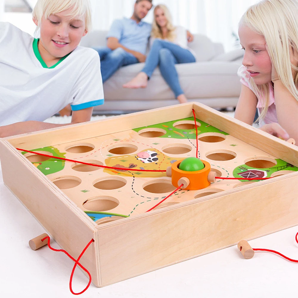 Children Wooden Pull Ball Table Game Maze Kindergarten Early Education Intellectual Strength Parent-child interactive toy Oc18
Children Wooden Pull Ball Table Game Maze Kindergarten Early Education Intellectual Strength Parent-child interactive toy Oc18