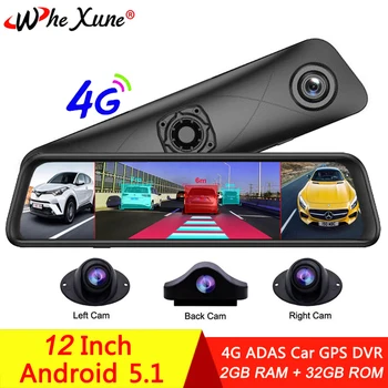 WHEXUNE 4G 12"Car DVR Camera 4 Channel Lens GPS Video Recorder FHD 1080P Wifi Rearview Mirror Dash Cam Auto Registrar with Mount
WHEXUNE 4G 12"Car DVR Camera 4 Channel Lens GPS Video Recorder FHD 1080P Wifi Rearview Mirror Dash Cam Auto Registrar with Mount
