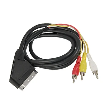 1.5m Scart to RCA Triple 3 x Phono Cable Composite Audio Video Lead 
1.5m Scart to RCA Triple 3 x Phono Cable Composite Audio Video Lead