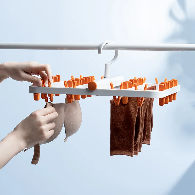 Multifunctional Windproof 24 Rotatable Clips Foldable Super Load-bearing Clothes Rack, Socks Rack Clothespin Drying Tray 2020
Multifunctional Windproof 24 Rotatable Clips Foldable Super Load-bearing Clothes Rack, Socks Rack Clothespin Drying Tray 2020