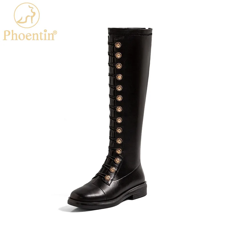 Phoentin Retro Knee high Boots Women's back Zipper Round Toe Genuine Leather Slim Stretch Shoes Long Boots Autumn Winter FT1730 
Phoentin Retro Knee high Boots Women's back Zipper Round Toe Genuine Leather Slim Stretch Shoes Long Boots Autumn Winter FT1730
